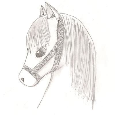 Pencil drawing of a cute anime pony