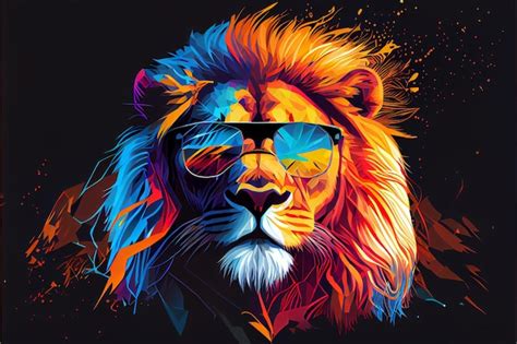 Premium Photo | Abstract lion illustration