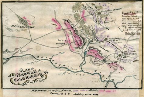 Plan of Battle of Cold Harbor, Va. : June 1st and 3rd 1864 | American ...