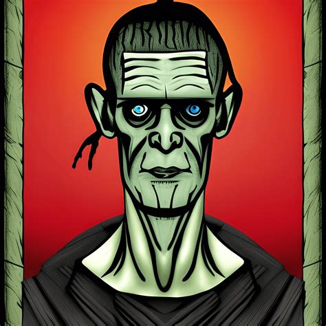 Frankenstein Dark Gothic Colour Illustration · Creative Fabrica