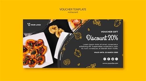 Free PSD | Restaurant voucher template