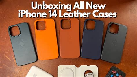 Unboxing All Apple Leather Cases for iPhone 14 Pro Max - Umber, Forest Green, Ink, Midnight ...