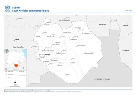 Sudan: South Kordofan administrative map (June 2021) | OCHA