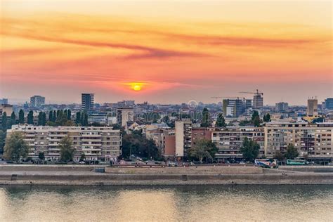 Panorama of Novi Sad at Sunset Editorial Image - Image of city ...