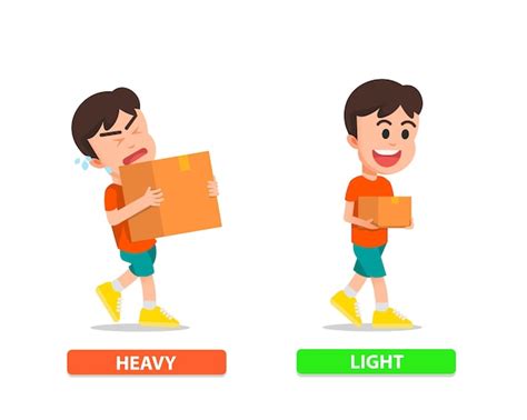 Premium Vector | A boy carrying heavy and light cardboard