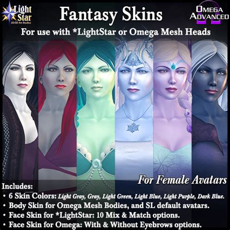 Second Life Marketplace - *LightStar-Fantasy Skins-Female