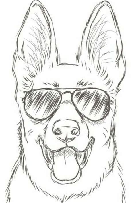 dog with sunglasses, easy drawing tutorials, black and white, pencil sketch, white background ...