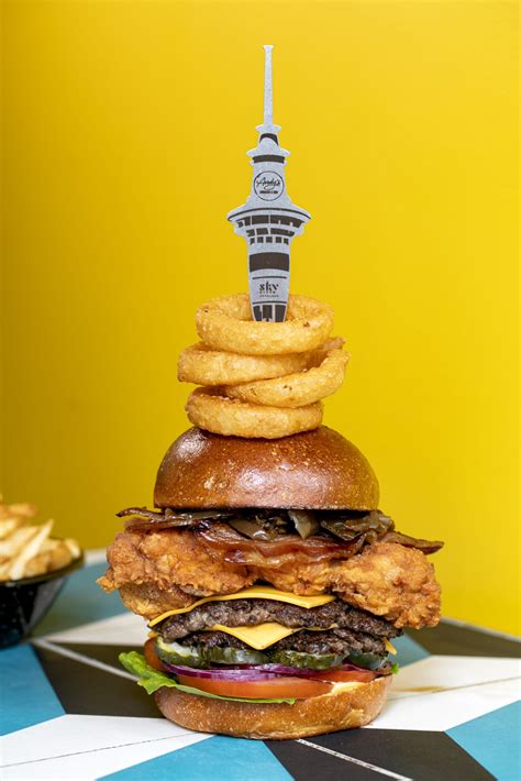 Andy's Burger & Bar - Andy's Tower Burger - Iconic Eats Auckland