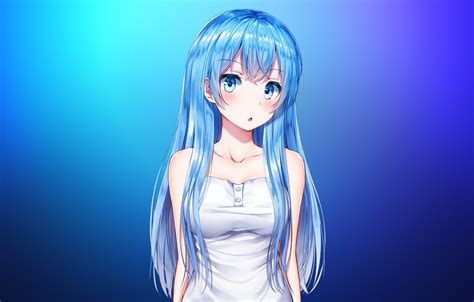 Wallpaper girl, blue, blue eyes, pretty, cyan, cute, blue hair images for desktop, section ...