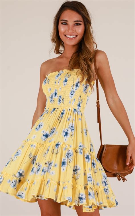 Deep Dive Dress In Yellow Floral | Showpo