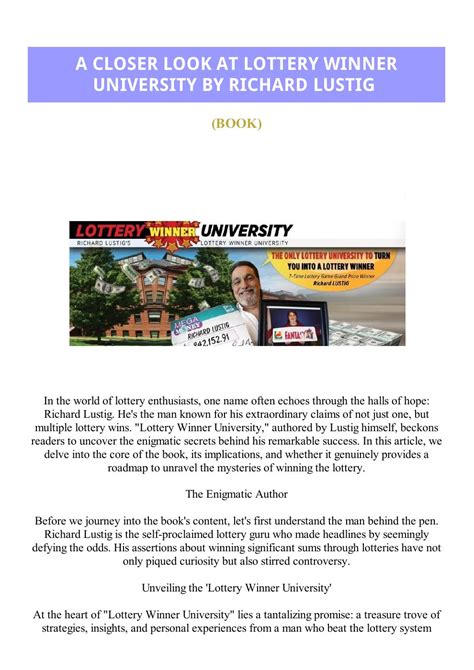 Lottery Winner University | PDF to Flipbook