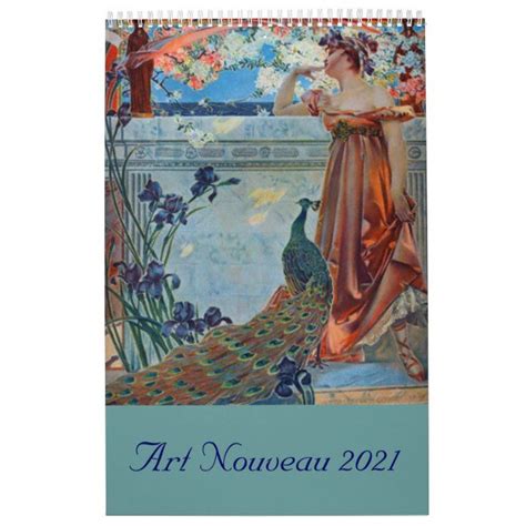 Art Nouveau 2021 Calendar | Zazzle.com in 2021 | Art nouveau, Art ...