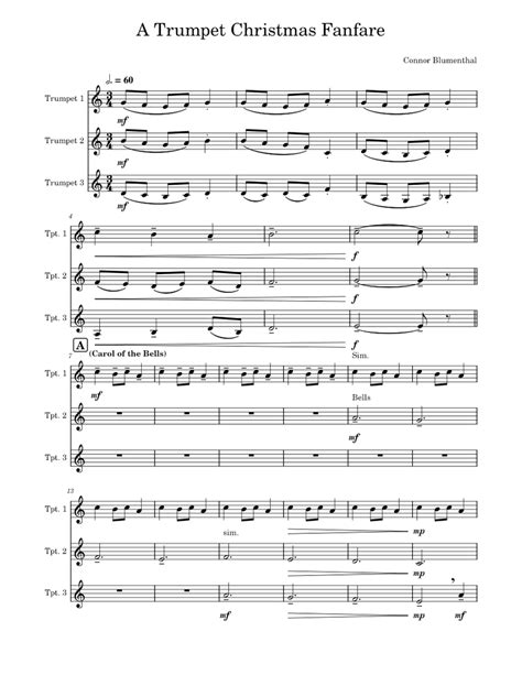 A Trumpet Christmas Fanfare Sheet music for Trumpet other (Brass Trio ...