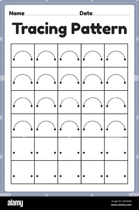 Tracing pattern curve lines worksheet for kindergarten, preschool and ...