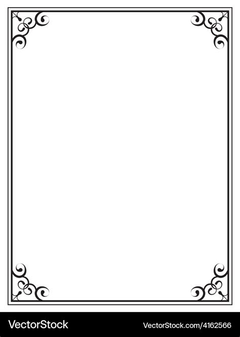 Black ornate frame on a white background Vector Image