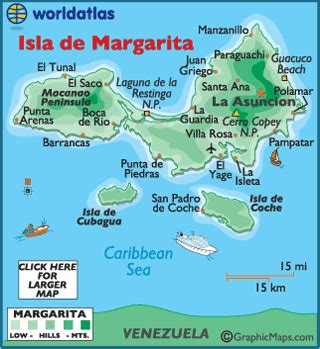 Margarita Island Venezuela Map