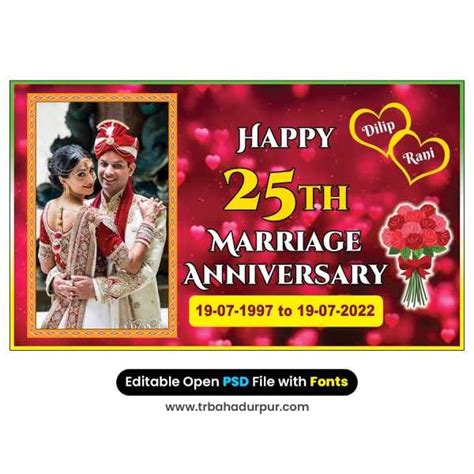 Wedding Anniversary Banner Design PSD