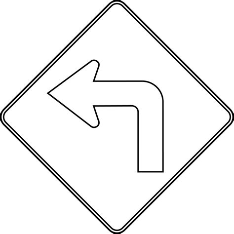 Left Turn, Outline | ClipArt ETC