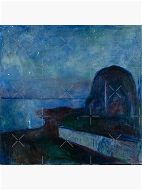 "Edvard Munch - Starry Night , 1893 , artwork by Edvard Munch " Poster ...