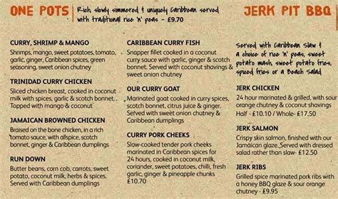 Menu at Turtle Bay pub & bar, Birmingham