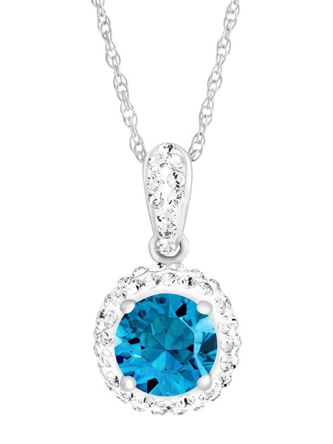 Luminesse - Luminesse December Birthstone Pendant Necklace in Sterling Silver with Swarovski ...