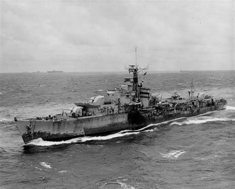 HMS Terpsichore (R33 - here in the Pacific in Aug 1945) was a T-class destroyer of the British ...