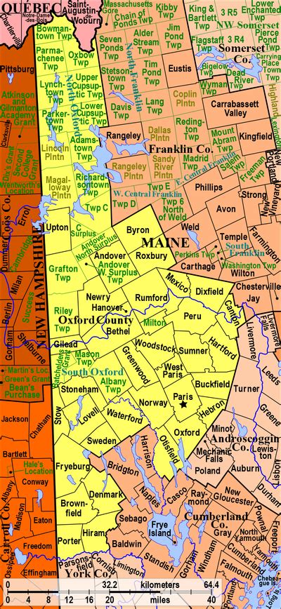 Map Of Oxford County Maine | Draw A Topographic Map