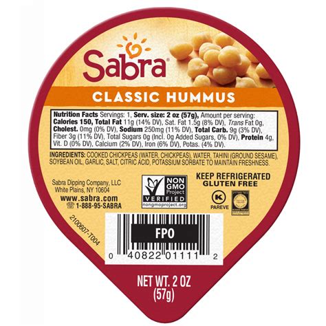 Hummus Sabra Nutrition Facts | Blog Dandk