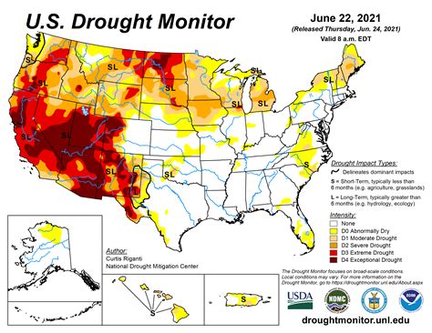 #Drought news (June 24, 2021): Increases in moderate, severe, extreme (and in a few cases ...