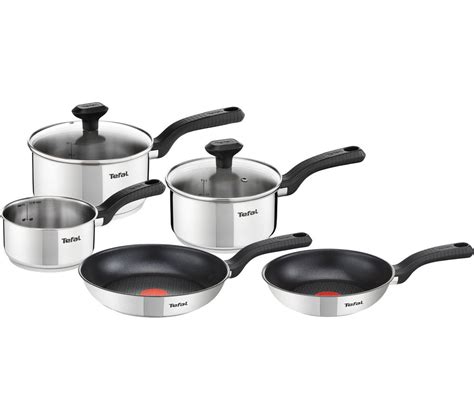 Buy TEFAL Comfort Max C972S544 SS 5-piece Cookware Set - Stainless Steel | Free Delivery | Currys