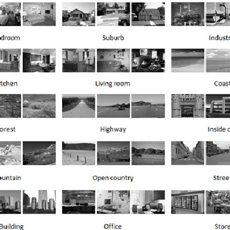 Some example images of Scene-15 Dataset | Download Scientific Diagram