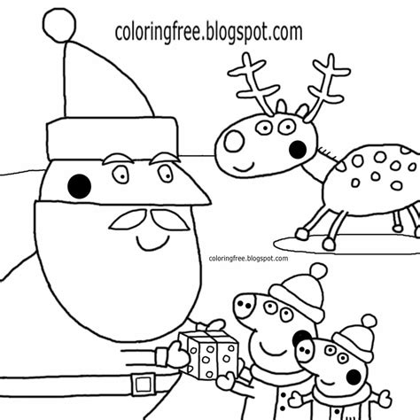 Christmas Pages Peppa Pig Coloring Pages