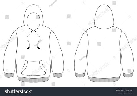 Hoodie Front Back Design Vector Stock Vector (Royalty Free) 2206047461 ...