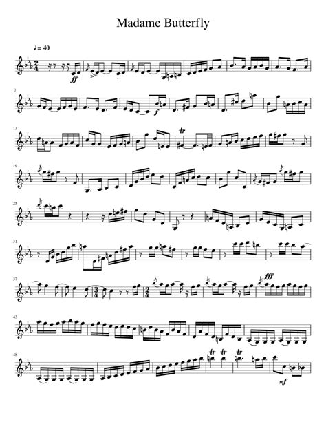 Madame Butterfly Sheet music for Piano (Solo) Easy | Musescore.com