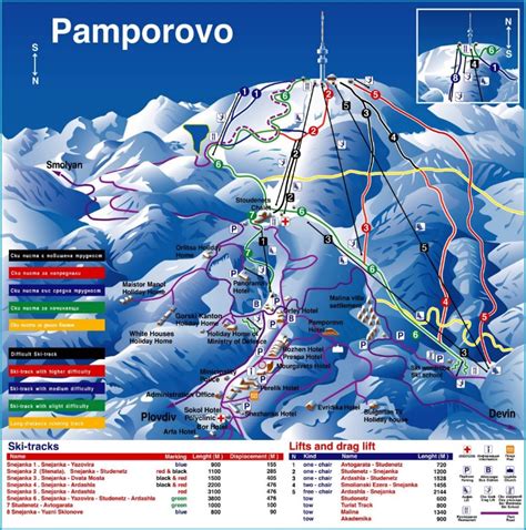 Pamporovo piste map and ski slopes — BulgariaSki