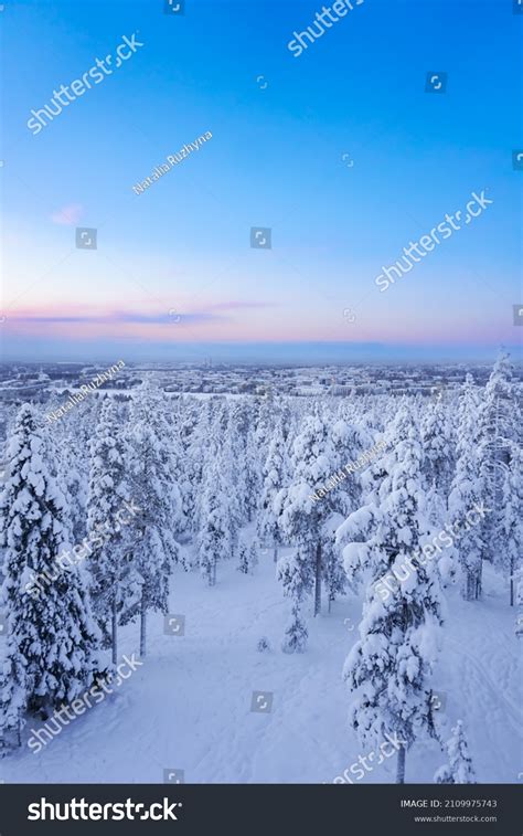 Winter Sunset View Over Rovaniemi City Stock Photo 2109975743 ...