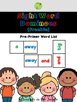 Sight Word Dominoes (Pre-Primer) - Freebie by Journey in the Jungle