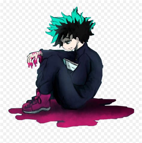 Depressed Deku Izuku Sticker By Haikyuu Hit Different - Sad Deku Png ...