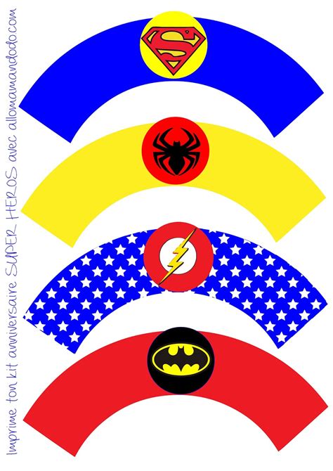 Superheroes Birthday Party: Free Printable Wrappers and Toppers for ...