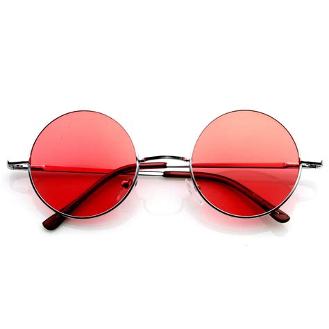 Retro Hippie Fashion Metal Color Lens Sunglasses - zeroUV