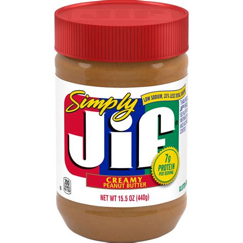 Simply Jif Creamy Peanut Butter, 15.5 Ounces - Walmart.com