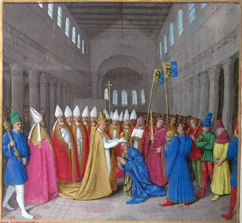 Charlemagne Being Crowned Emperor By Pope Leo III, Painted By Jean ...