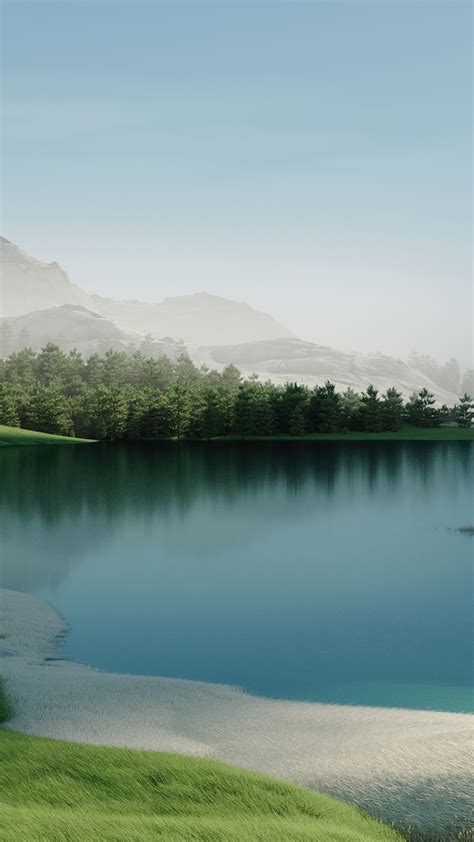 Landscape Wallpaper 4K, Windows 11, Lake, Forest, Daytime