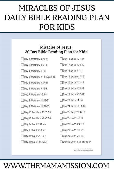 Children's Bible Reading Plan Printable