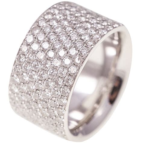 Wide Pave Diamond platinum Eternity Band at 1stDibs | wide pave band ...