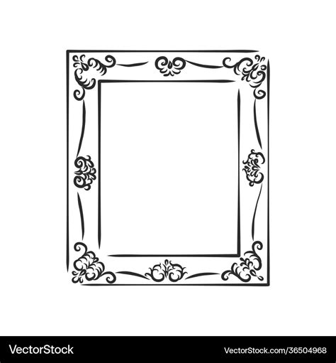 Elegant ornate frames picture frame sketch Vector Image