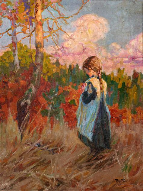 Girl in a Field Painting by Alberto Rubio | Pixels