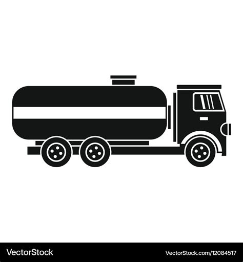 Fuel tanker truck icon simple style Royalty Free Vector