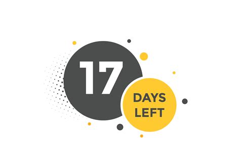 17 days Left countdown template. 17 day Countdown left banner label button eps 10 21389096 ...