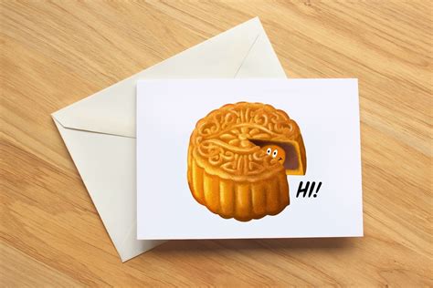 Mooncake Egg Yolk Hi Greeting Card Taiwan - Etsy